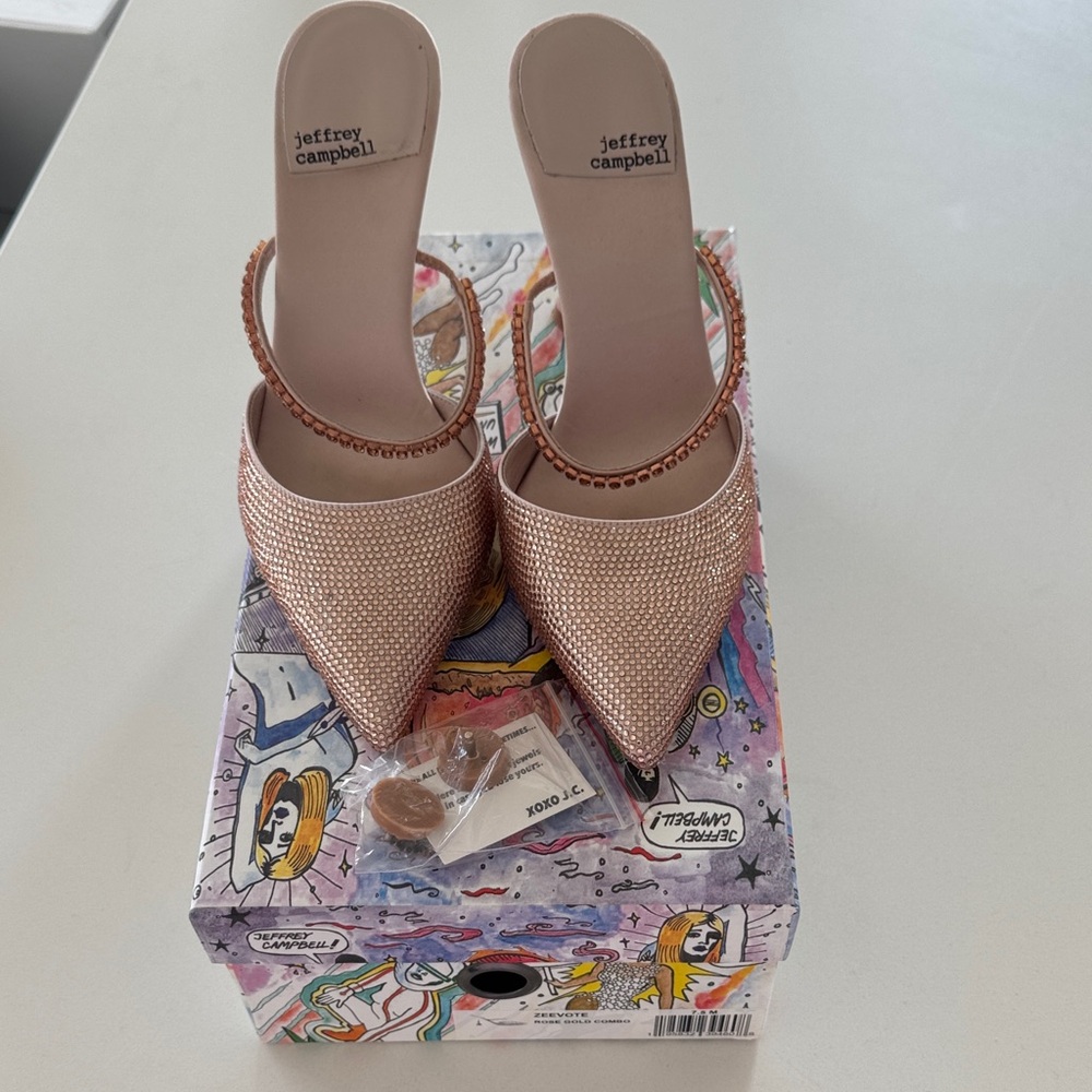 Jeffrey Campbell Rose Gold Mules
